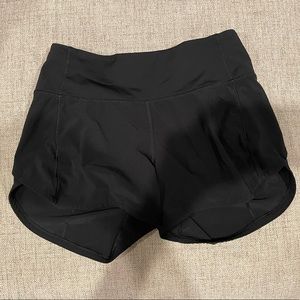 Lululemon black speed up shorts